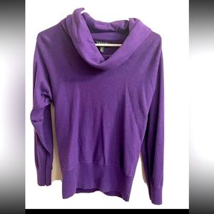 Ralph Lauren Women's Purple Cable Knit Wide Sweater Pullover